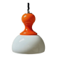 Vintage Pendant Light Made in Italy - Opaline Orange and White Glass, 1960s