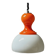 Vintage Pendant Light Made in Italy - Opaline Orange and White Glass, 1960s