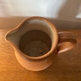 Antique pitcher la poterie des mottes stoneware brown beige vintage kitchen