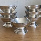 7 silver metal ice cream cups
