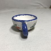 Série 4 tasses Quimper HB céramique + dessins peints vintage