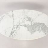 Mid-century italian marble oval coffee table, 1980s