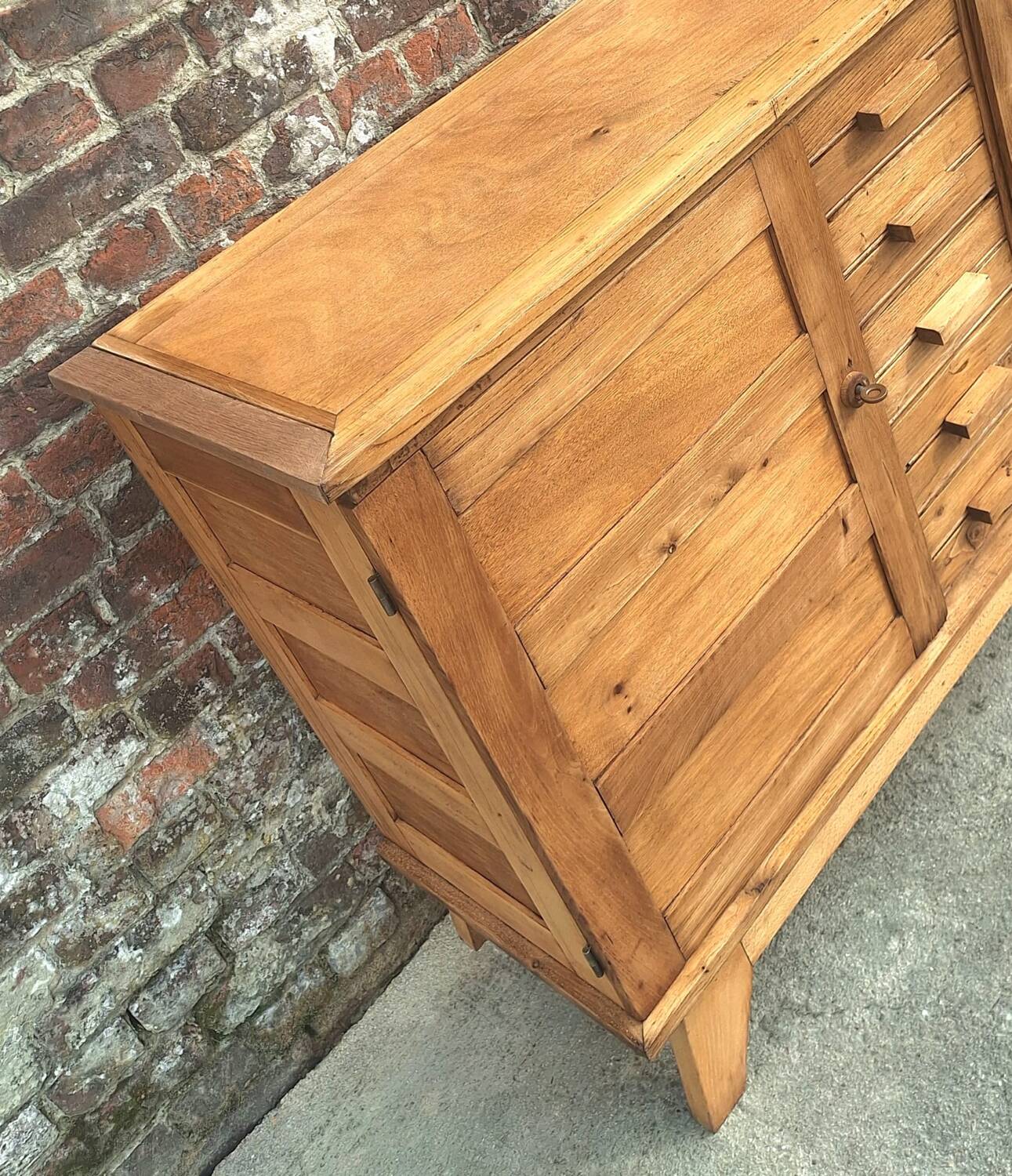 Buffet reconstruction René Gabriel vintage, meuble ancien dit de sinistrés