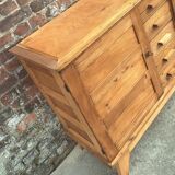 Buffet reconstruction René Gabriel vintage, meuble ancien dit de sinistrés