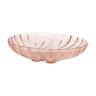 Round dish in pink glass