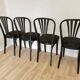 Set of 4 Vintage Black Wooden Dining Chairs: STOL Kamnik, 70s, Yugoslavia