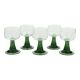 Set of 10 Vintage Roemer Wine Glasses Green Ribbed Foot