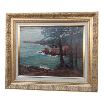 Leopoldo Santa Maria de Obregon Seaside painting as it is