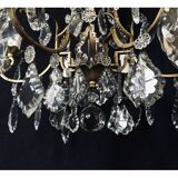Cage chandelier 6 lights in bronze and crystal