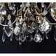 Cage chandelier 6 lights in bronze and crystal