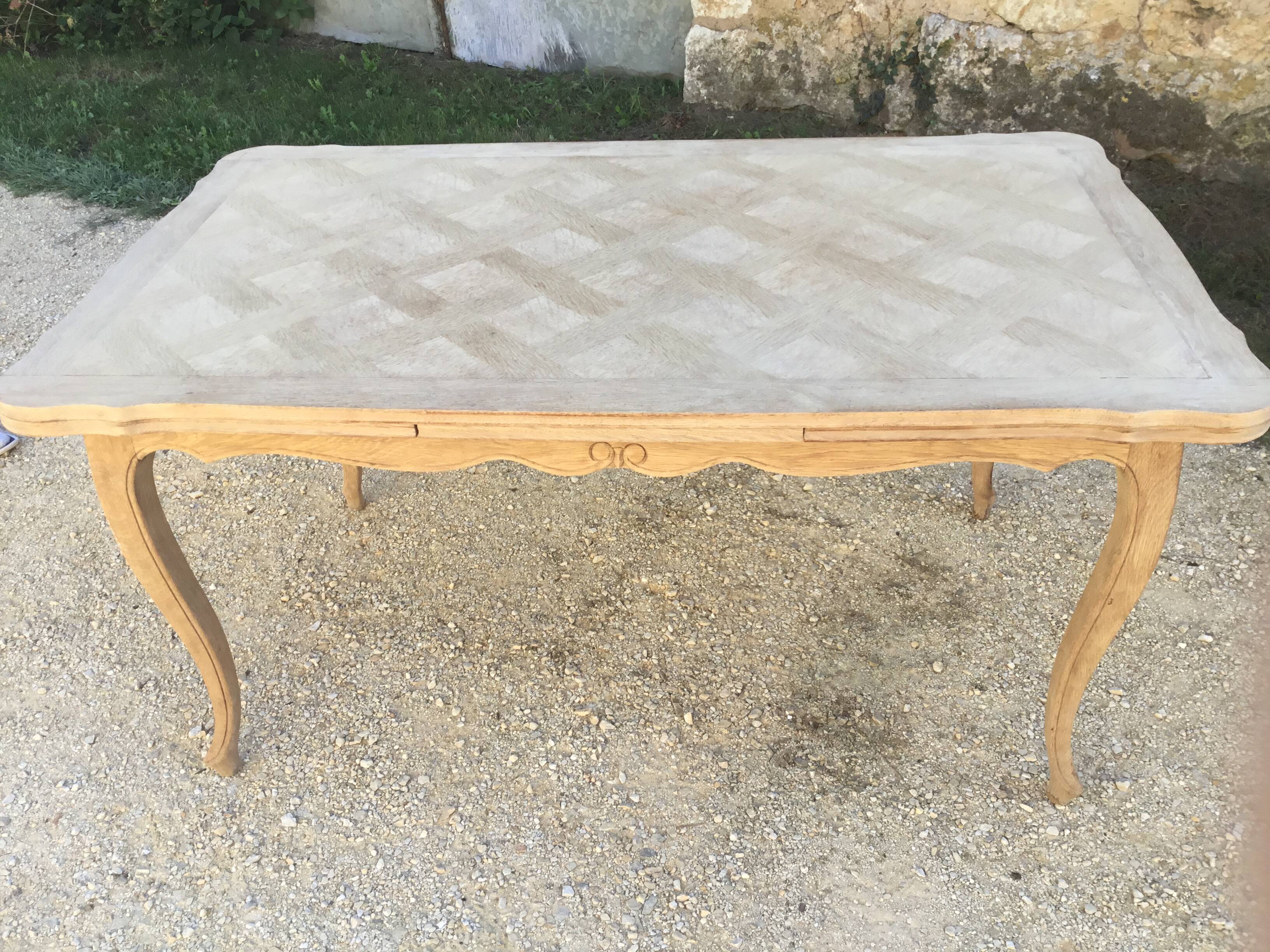 Louis XV style oak table stripped and left in natural wood