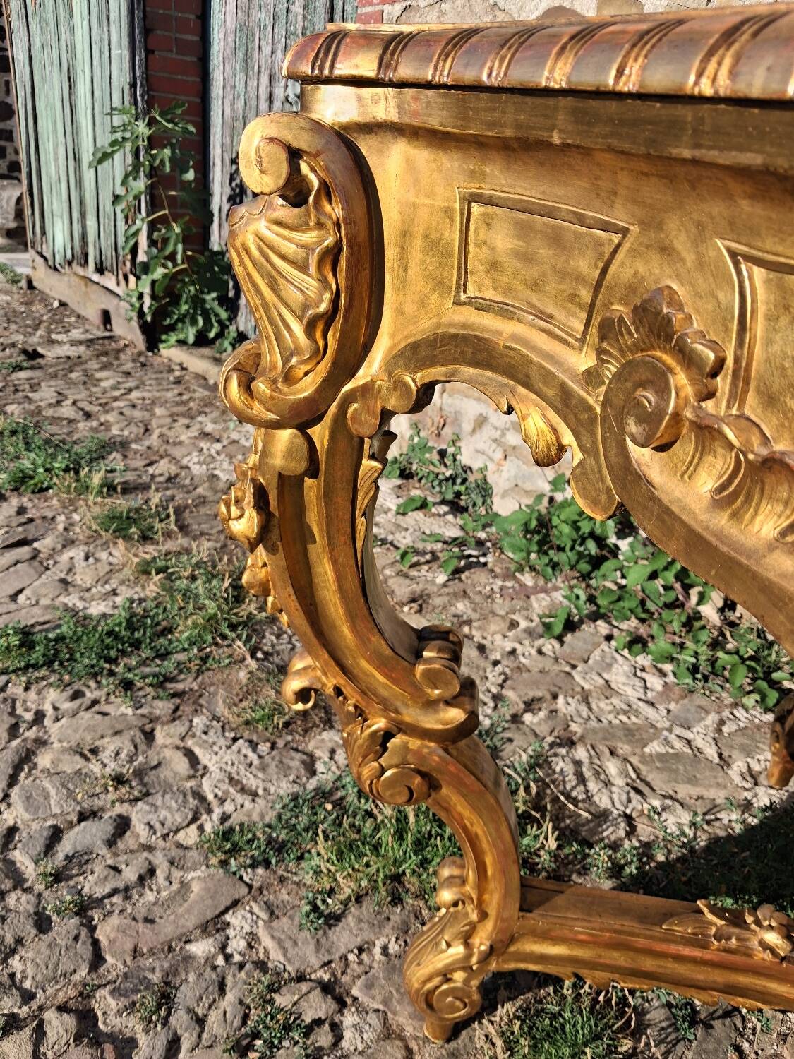 19th century gilded wood center table