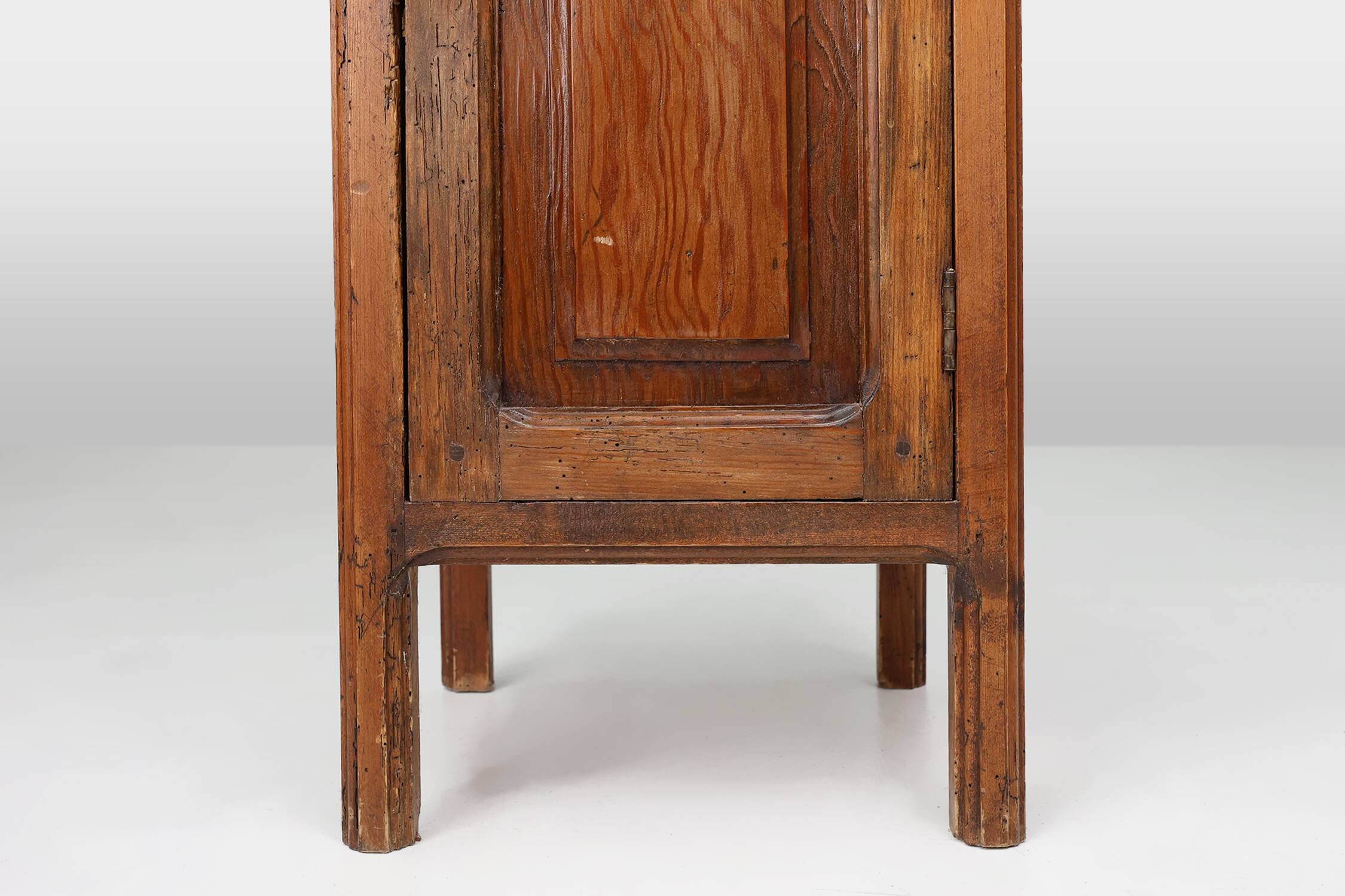 Nightstand or bedside table in pinewood, France ca. 1850