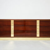 Italian chest of drawers in rosewood and brass ISA Bergamo 1950