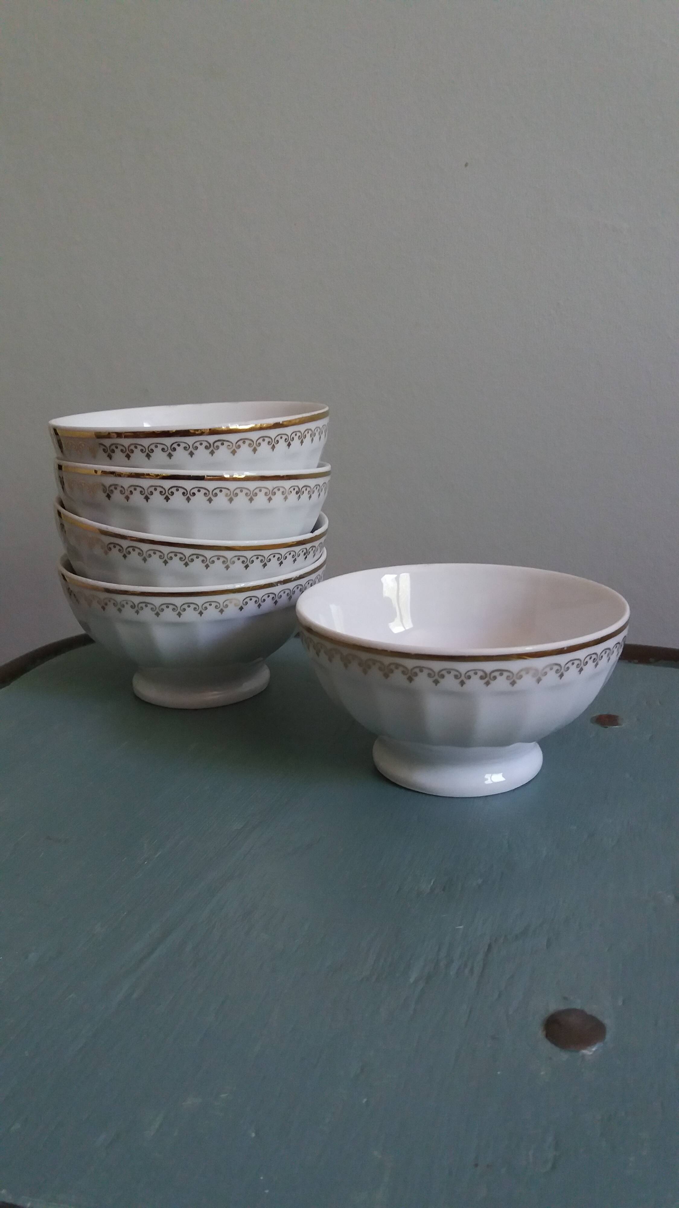 Bols côtelés en porcelaine de Chauvigny, Fernand Deshoulières