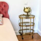 Lampe dorée  forme fleur  vintage