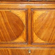 George III Sheraton linen cupboard in walnut, circa 1760.