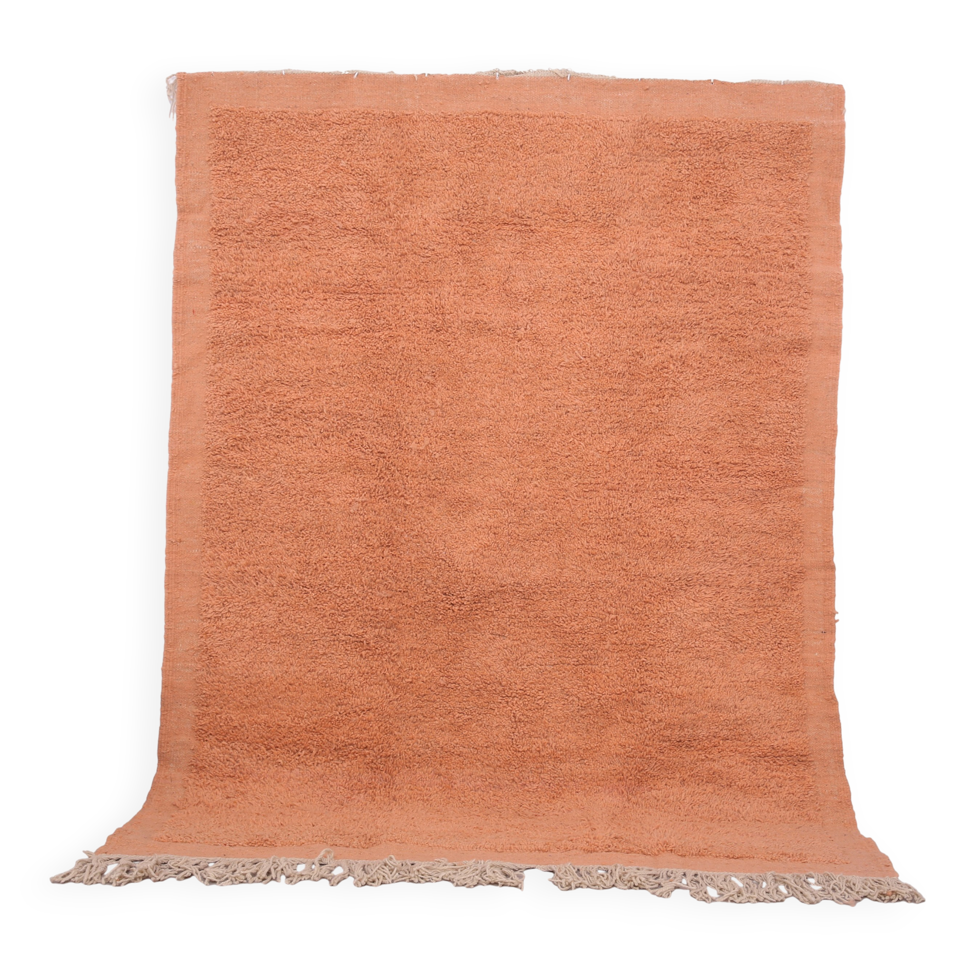 Peach Vintage Moroccan Rug 187 x 252 cm - Handmade Berber Wool Rug Boho