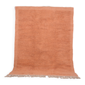 Tapis marocain vintage pêche 187 x 252 cm - Tapis en laine berbère fait main boho