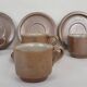 4 Norman coffee cups / Puisaye / Pyrite stoneware