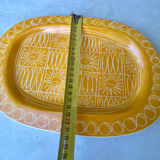 Rare plat du céramiste Jacques Pouchain année 50 céramique jaune Poet