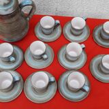 Coffee service in longchamp sandstone grey and brown 10 people