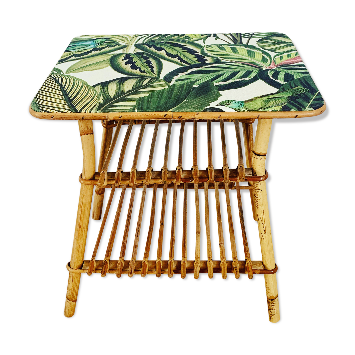 Vintage rattan bedside