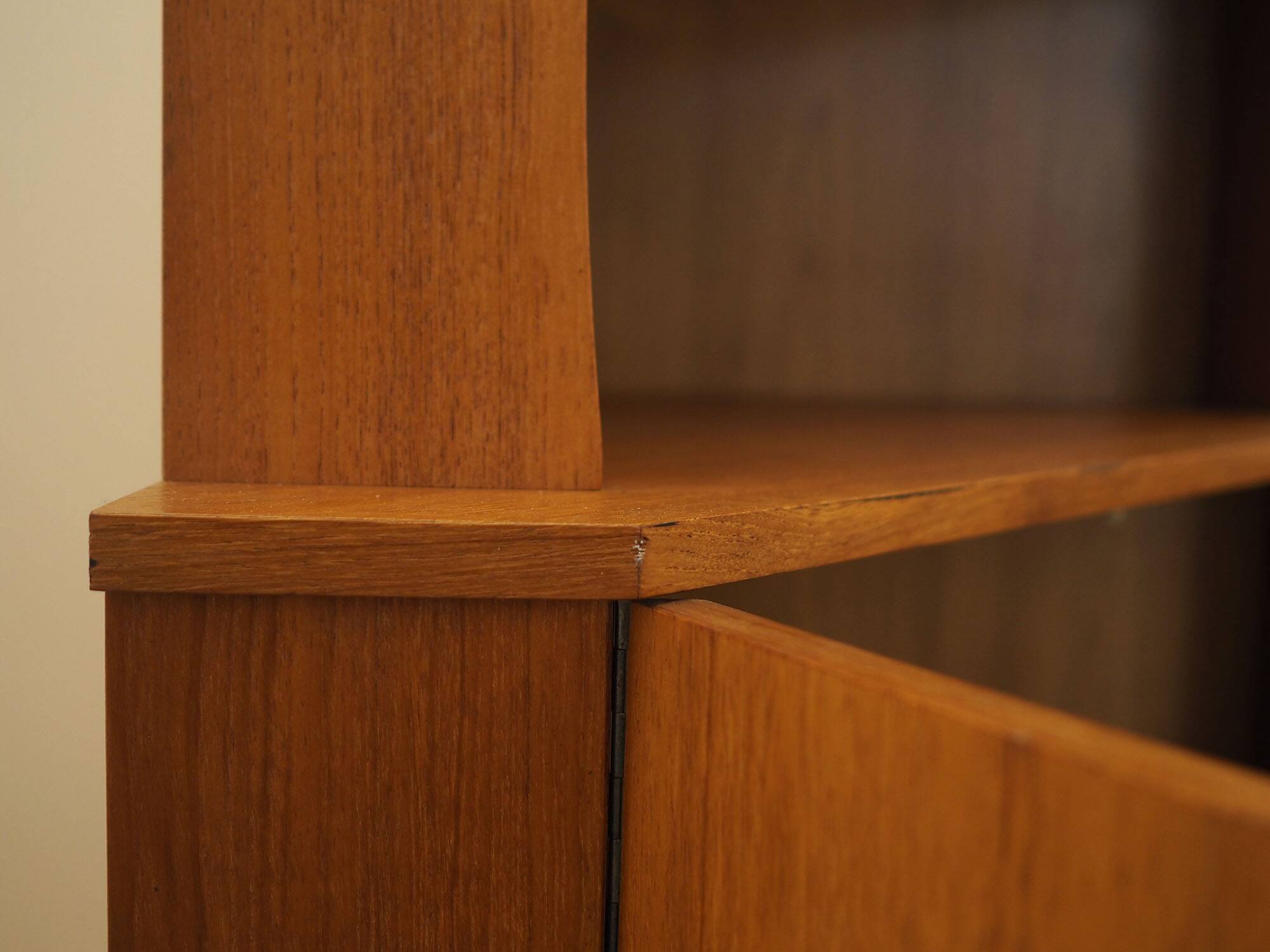 Teak corner display cabinet, Denmark, 1960s