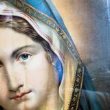 Painting Golden frame Virgin Mary immaculate heart