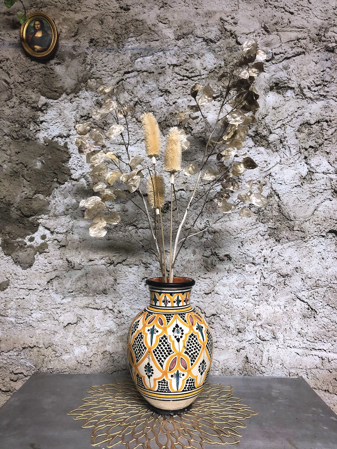 Large Moroccan Vase Safi yellow and black