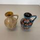 Ensemble de 2 vases multicolores en poterie Fat Lava Op Art par Bay Ceramics Allemagne, années 1960