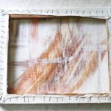 Tableau, peinture abstraite tons orangés, années 60