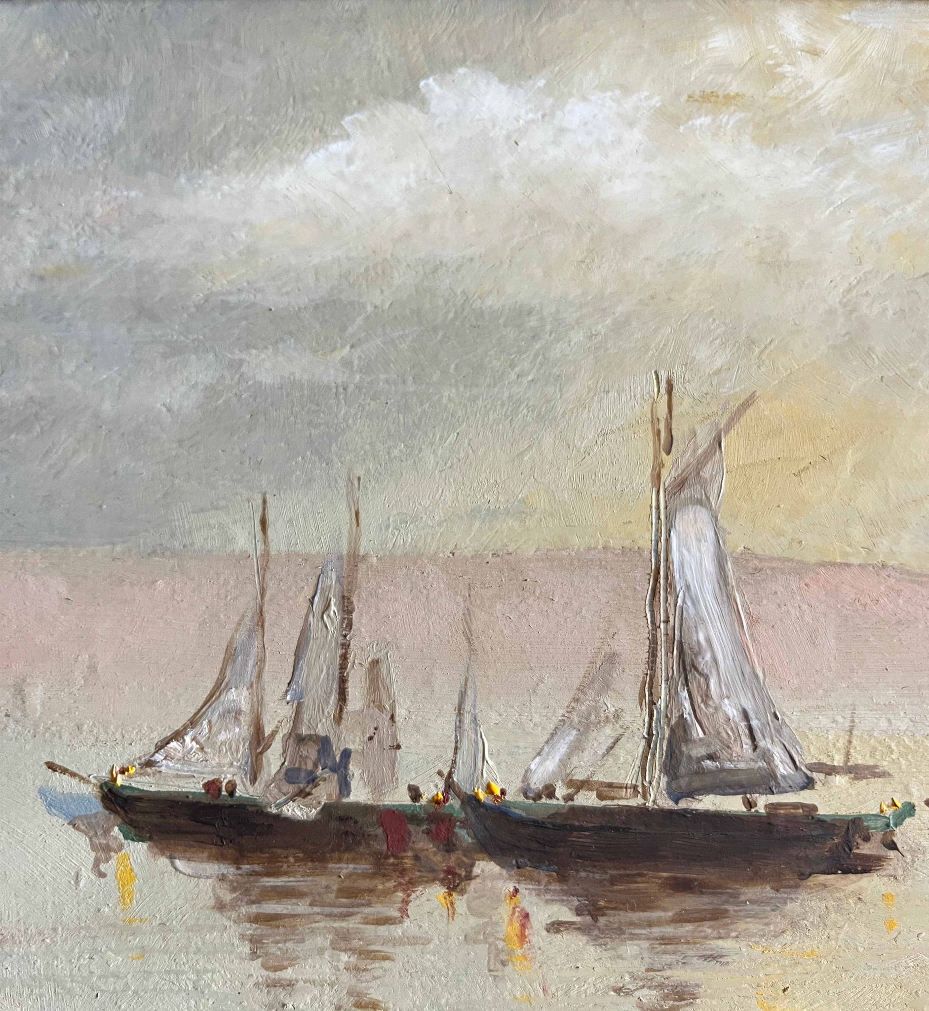 Tableau HSP Marine "Voiliers par temps calme" + cadre