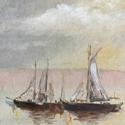 Tableau HSP Marine "Voiliers par temps calme" + cadre