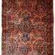 Handmade antique Persian Sarouk rug 3.2' x 5.3' (97cm x 161cm) 1920s - 1B674