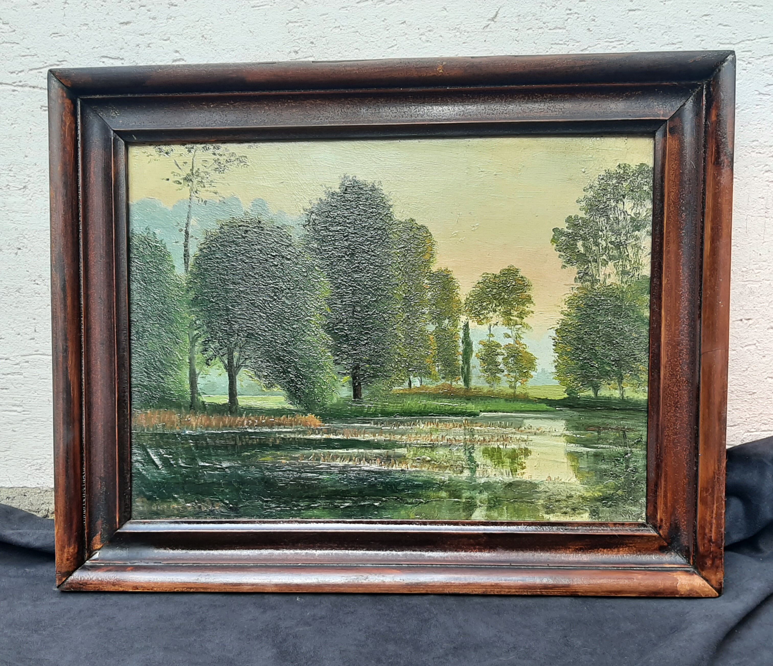 Impressionist painting, oil on canvas signed sonneville + 4 new cds