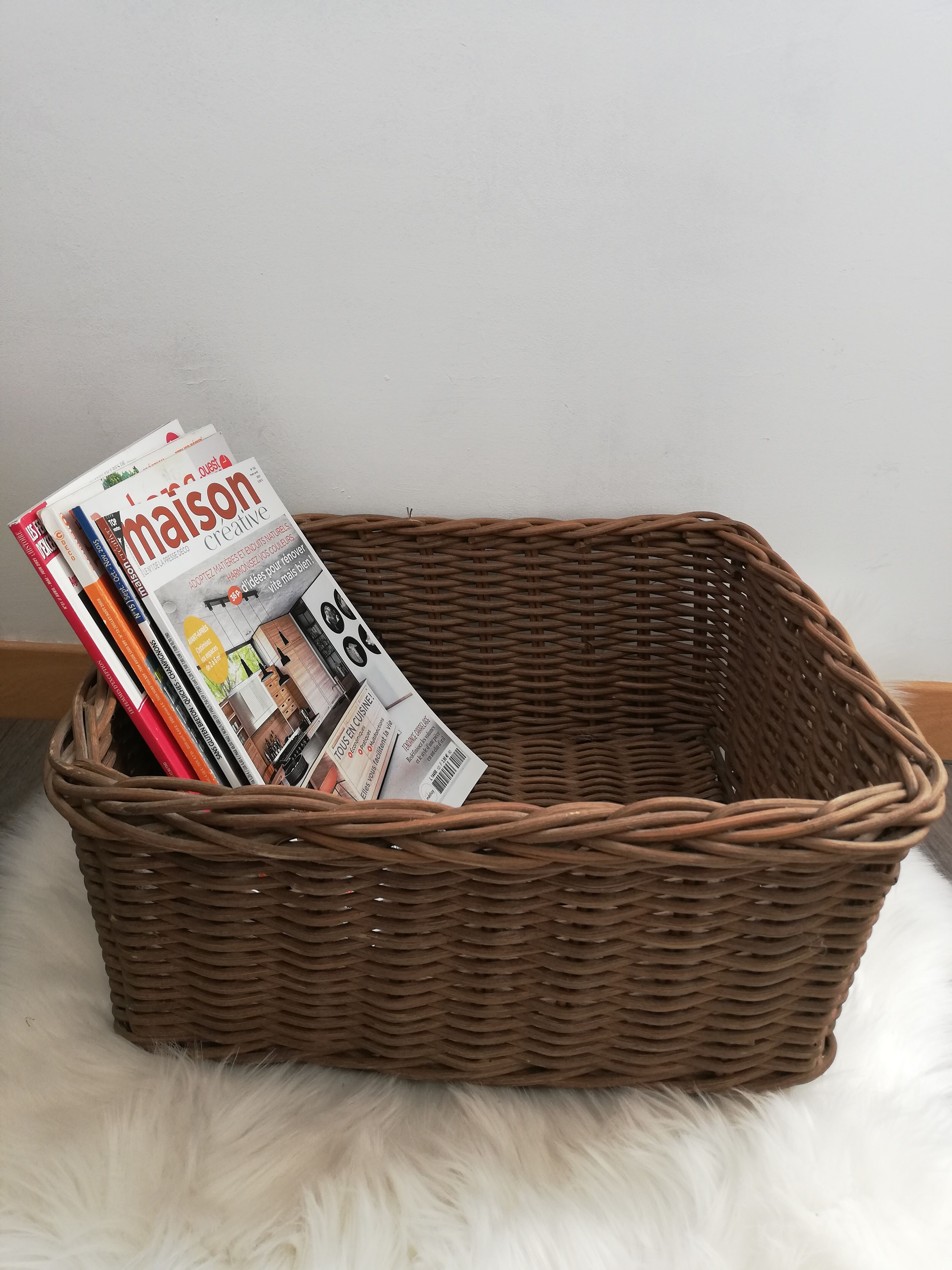 Rectangular wicker basket