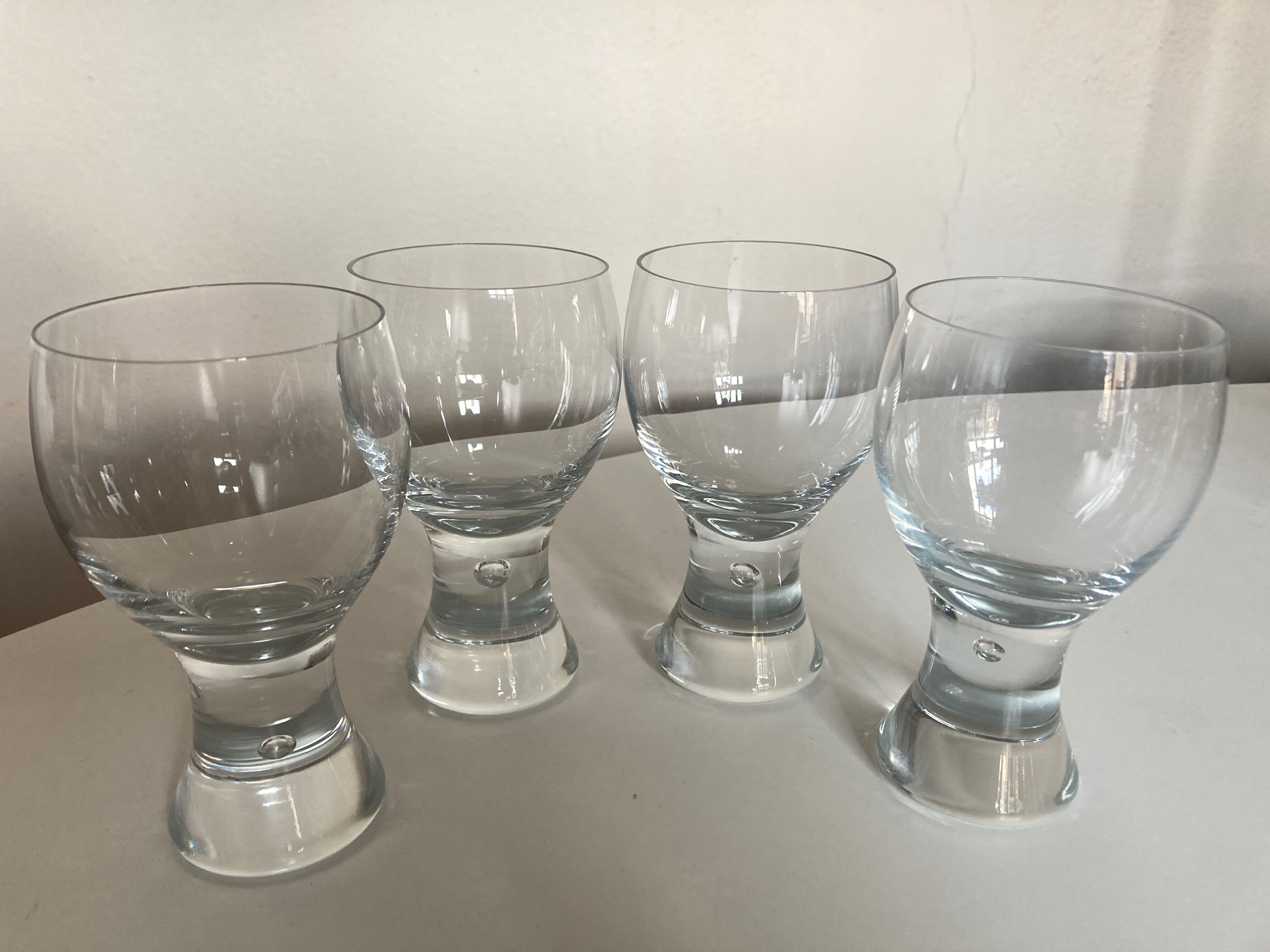 Set of 4 glasses Rondo by Kosta Boda Sweden 1970