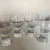 Set of 4 glasses Rondo by Kosta Boda Sweden 1970