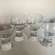 Set of 4 glasses Rondo by Kosta Boda Sweden 1970