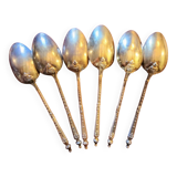 6 small antique silver-gilt spoons