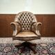 Classic English Chesterfield Director Chair Brown
