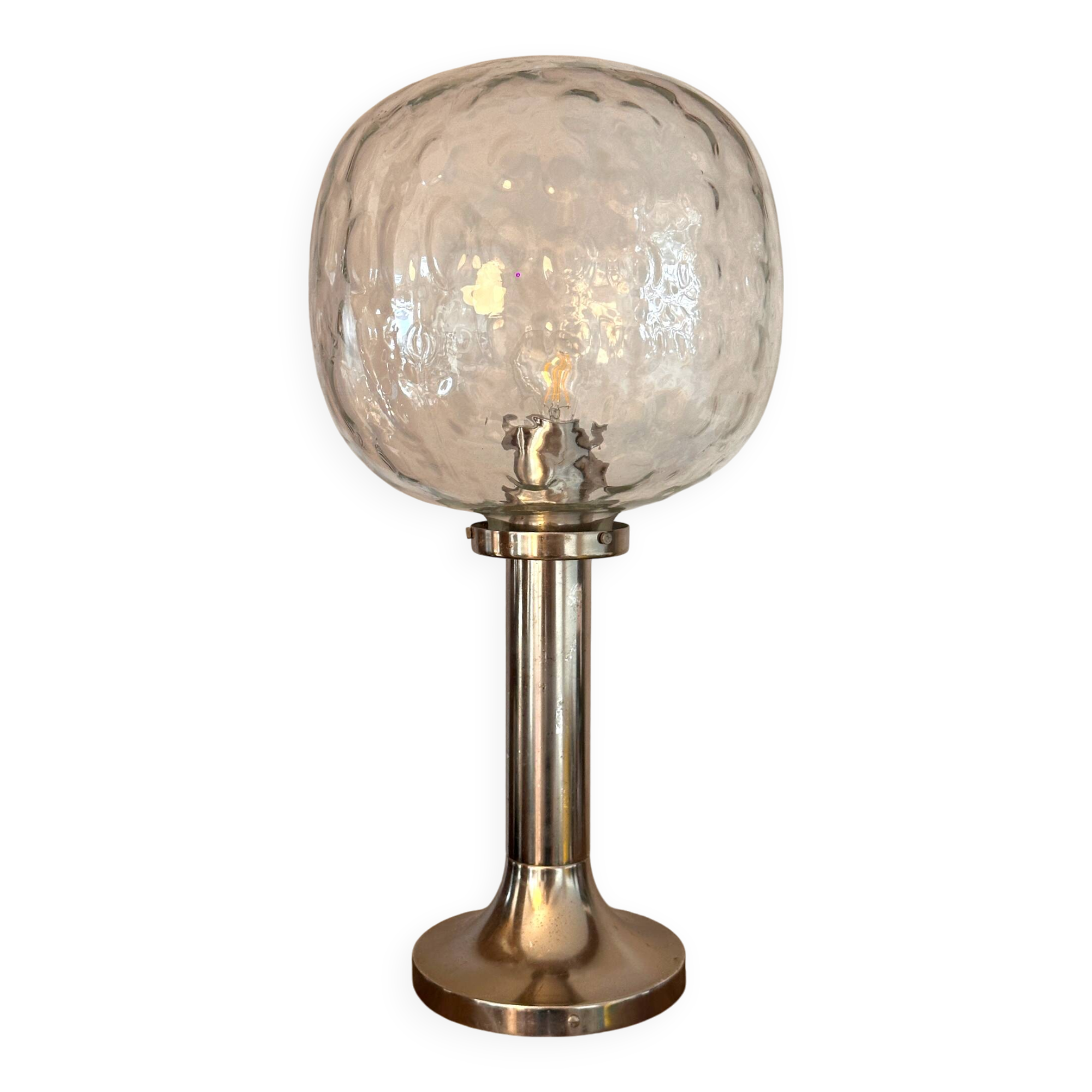 glass table lamp by Kombinat veb leuchtenbau - 1960s