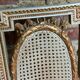 Chaises cannées de style Louis XV patinées gris et doré