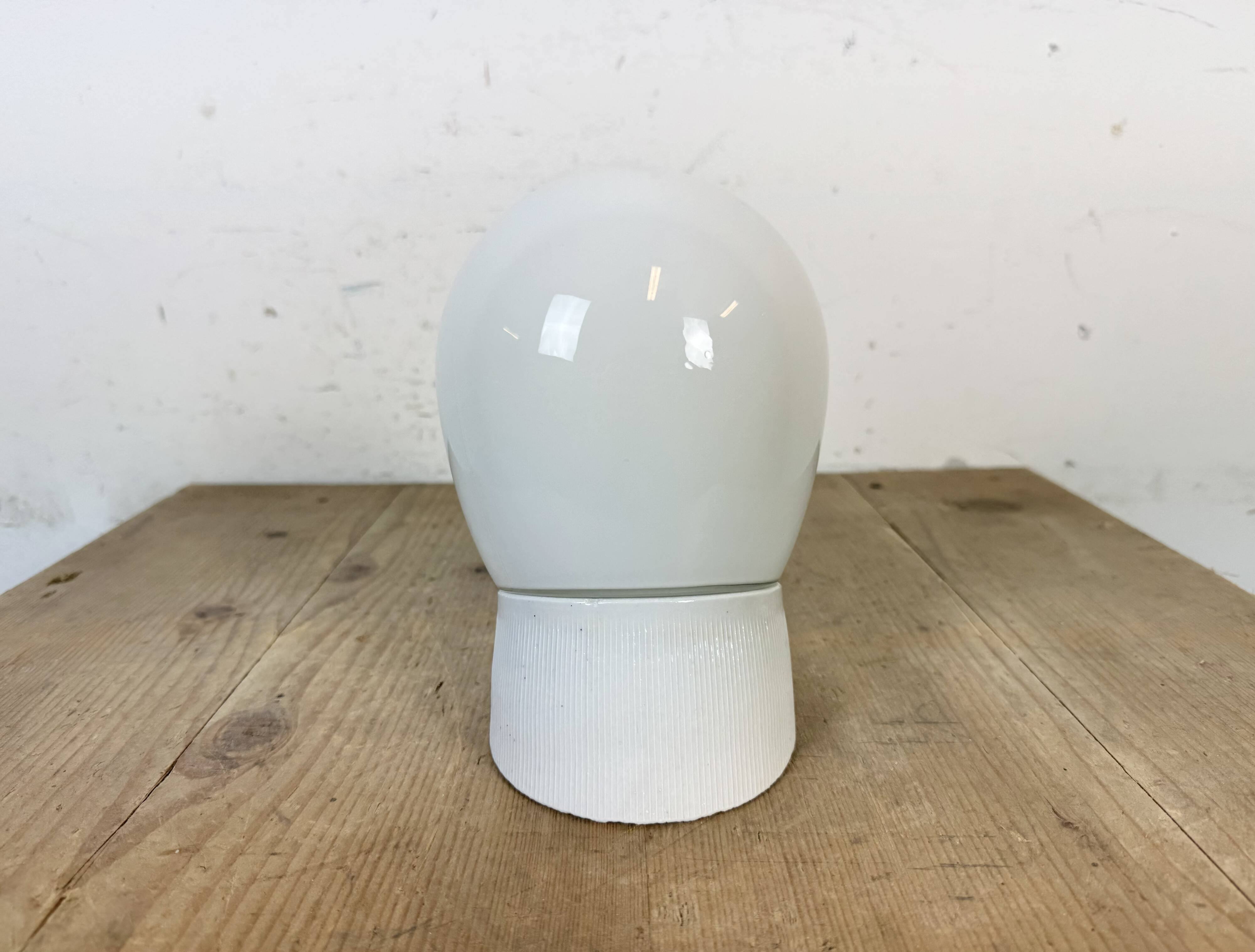 Vintage White Porcelain Wall Light, 1970s