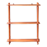 Antique turned wood wall shelf