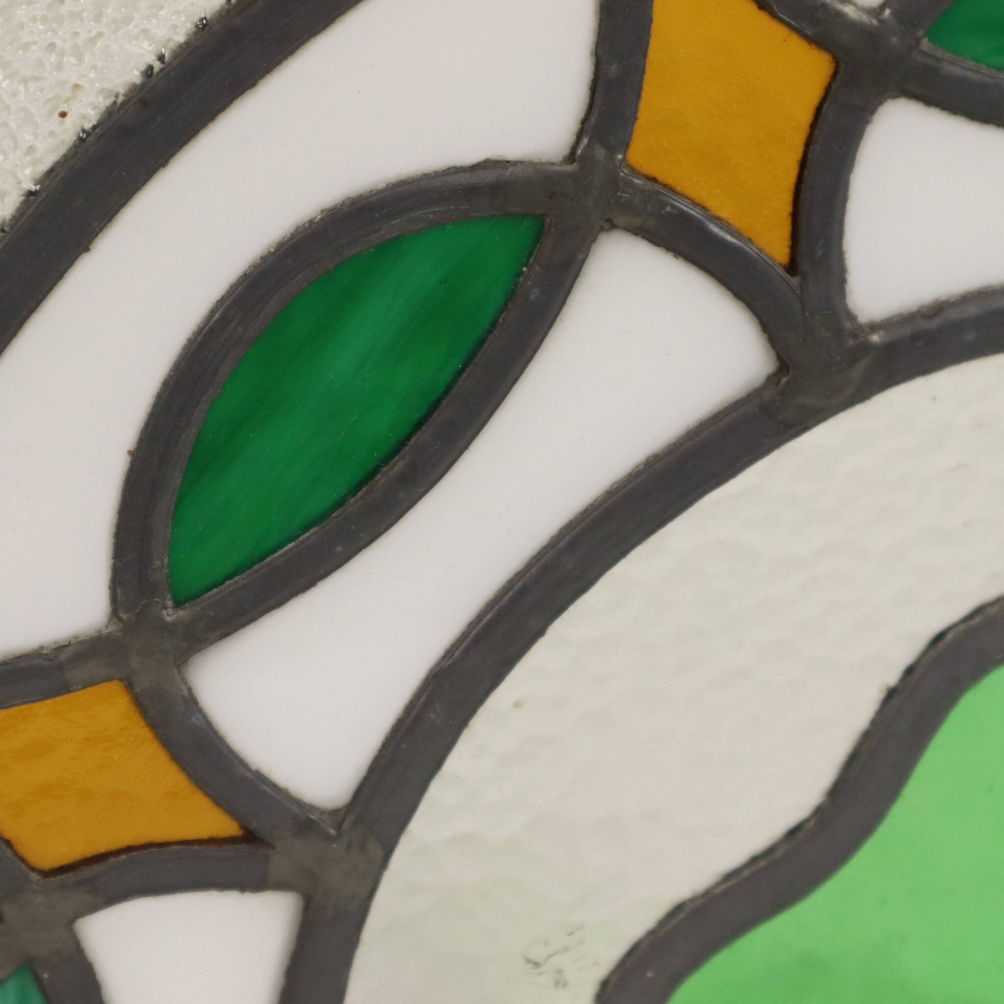Colorful Art Deco Floral Stained Glass Window 51x42cm