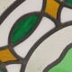 Colorful Art Deco Floral Stained Glass Window 51x42cm
