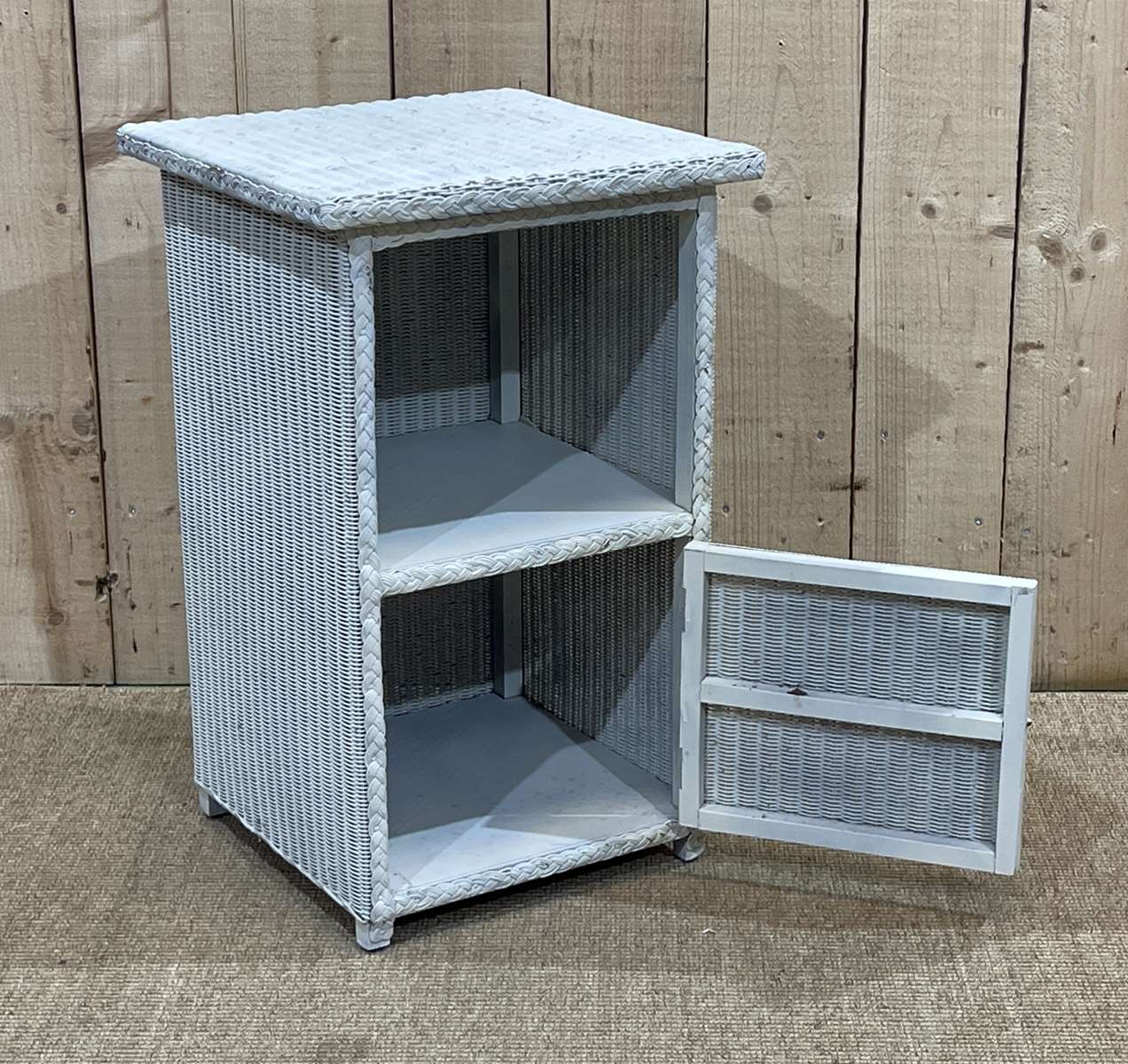 1950s lloyd loom nightstand