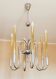 1950s chandelier in brass and chrome-plated brass with 6 lights
